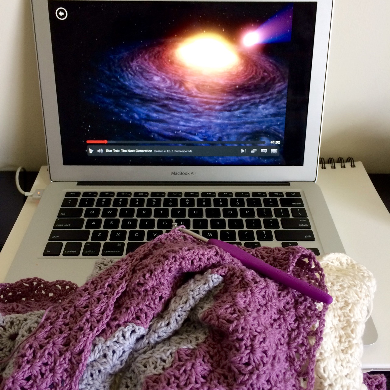 Crochet and Netflix.