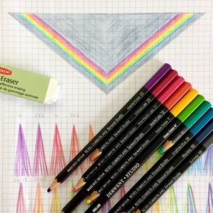 Almost a Granny Rainbow Triangle Scarf drawing